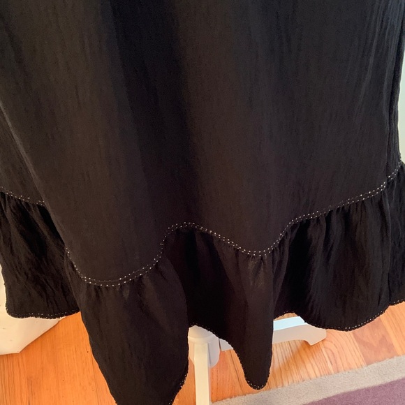 Max Studio Black Midi Dress with Ruffle Sleeves